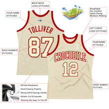 Загрузить изображение в средство просмотра галереи, Custom Cream Cream-Red Authentic Throwback Basketball Jersey