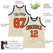 Загрузить изображение в средство просмотра галереи, Custom Cream Orange-Navy Authentic Throwback Basketball Jersey