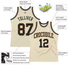 Загрузить изображение в средство просмотра галереи, Custom Cream Black-Old Gold Authentic Throwback Basketball Jersey