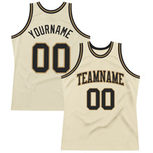 Загрузить изображение в средство просмотра галереи, Custom Cream Black-Old Gold Authentic Throwback Basketball Jersey