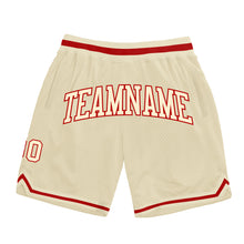 Загрузить изображение в средство просмотра галереи, Custom Cream Cream-Red Authentic Throwback Basketball Shorts