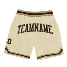 Load image into Gallery viewer, Custom Cream Black-Old Gold Authentic Throwback Basketball Shorts