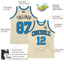 Загрузить изображение в средство просмотра галереи, Custom Cream Blue-Black Authentic Throwback Basketball Jersey