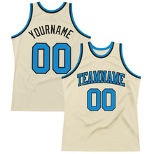 Загрузить изображение в средство просмотра галереи, Custom Cream Blue-Black Authentic Throwback Basketball Jersey