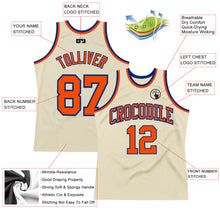 Загрузить изображение в средство просмотра галереи, Custom Cream Orange-Royal Authentic Throwback Basketball Jersey