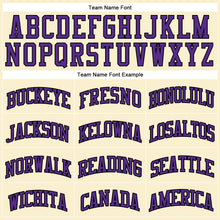 Загрузить изображение в средство просмотра галереи, Custom Cream Purple-Black Authentic Throwback Basketball Jersey