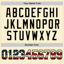 Laden Sie das Bild in den Galerie-Viewer, Custom Cream Vintage USA Flag-Black Authentic Throwback Basketball Jersey