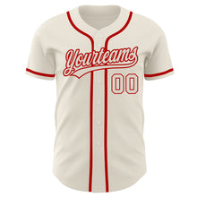 Загрузить изображение в средство просмотра галереи, Custom Cream Cream-Red Authentic Baseball Jersey