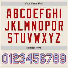 Загрузить изображение в средство просмотра галереи, Custom Cream Light Blue-Red Authentic Baseball Jersey