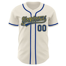 Laden Sie das Bild in den Galerie-Viewer, Custom Cream Royal-Gold Authentic Baseball Jersey