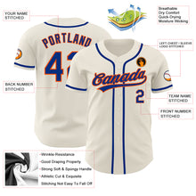 Load image into Gallery viewer, Custom Cream Royal-Orange Authentic Baseball Jersey