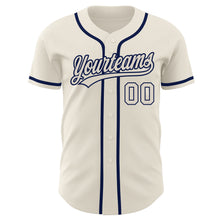 Загрузить изображение в средство просмотра галереи, Custom Cream Cream-Navy Authentic Baseball Jersey