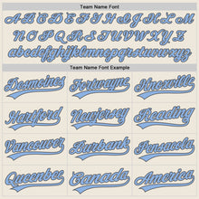 Загрузить изображение в средство просмотра галереи, Custom Cream Light Blue-Steel Gray Authentic Baseball Jersey