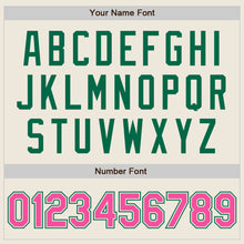 Load image into Gallery viewer, Custom Cream Pink-Kelly Green Authentic Baseball Jersey