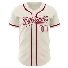 Загрузить изображение в средство просмотра галереи, Custom Cream Cream-Crimson Authentic Baseball Jersey