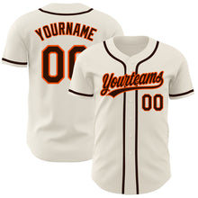 Charger l'image dans la galerie, Custom Cream Brown-Orange Authentic Baseball Jersey