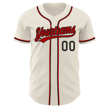 Load image into Gallery viewer, Custom Cream Red-Black Authentic Baseball Jersey