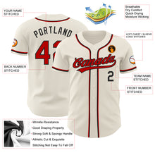 Load image into Gallery viewer, Custom Cream Red-Black Authentic Baseball Jersey