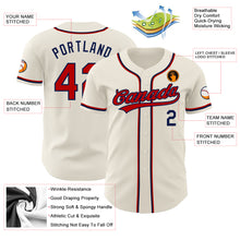 Load image into Gallery viewer, Custom Cream Red-Navy Authentic Baseball Jersey