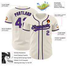 Load image into Gallery viewer, Custom Cream Purple-Black Authentic Baseball Jersey