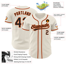 Load image into Gallery viewer, Custom Cream Black-Orange Authentic Baseball Jersey
