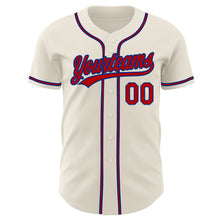 Load image into Gallery viewer, Custom Cream Red-Royal Authentic Baseball Jersey