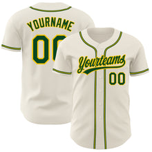 Charger l'image dans la galerie, Custom Cream Green-Gold Authentic Baseball Jersey