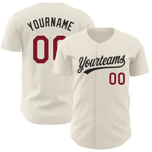 Laden Sie das Bild in den Galerie-Viewer, Custom Cream Crimson-Black Authentic Baseball Jersey