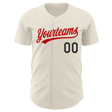 Charger l'image dans la galerie, Custom Cream Black-Red Authentic Baseball Jersey
