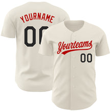 Charger l'image dans la galerie, Custom Cream Black-Red Authentic Baseball Jersey