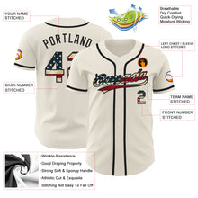 Загрузить изображение в средство просмотра галереи, Custom Cream Vintage USA Flag-Black Authentic Baseball Jersey