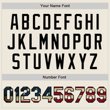 Загрузить изображение в средство просмотра галереи, Custom Cream Vintage USA Flag-Black Authentic Baseball Jersey