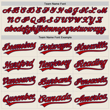 Загрузить изображение в средство просмотра галереи, Custom Cream Navy Pinstripe Red Authentic Baseball Jersey