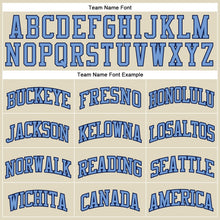 Load image into Gallery viewer, Custom Cream Navy Pinstripe Light Blue Authentic Basketball Jersey