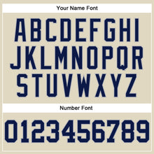 Load image into Gallery viewer, Custom Cream Gray Pinstripe Navy Authentic Basketball Jersey