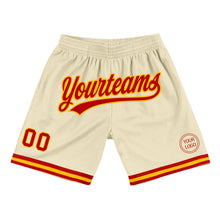 Charger l'image dans la galerie, Custom Cream Red-Gold Authentic Throwback Basketball Shorts