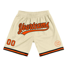 Загрузить изображение в средство просмотра галереи, Custom Cream Orange-Black Authentic Throwback Basketball Shorts