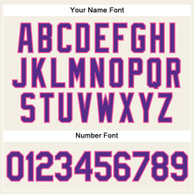 Load image into Gallery viewer, Custom Cream Purple Pinstripe Pink Authentic Baseball Jersey