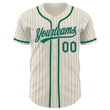 Charger l'image dans la galerie, Custom Cream Gray Pinstripe Kelly Green Authentic Baseball Jersey