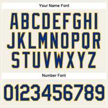 Загрузить изображение в средство просмотра галереи, Custom Cream Royal Pinstripe Gold Authentic Baseball Jersey