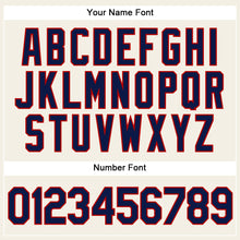 Load image into Gallery viewer, Custom Cream Navy Pinstripe Red Authentic Baseball Jersey