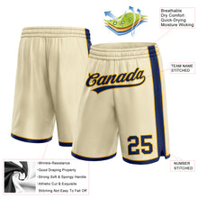 Загрузить изображение в средство просмотра галереи, Custom Cream Navy-Gold Authentic Basketball Shorts