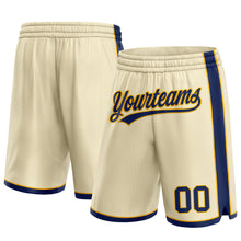 Загрузить изображение в средство просмотра галереи, Custom Cream Navy-Gold Authentic Basketball Shorts
