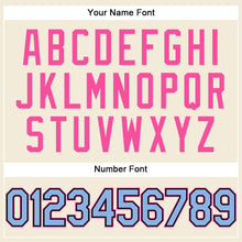 Load image into Gallery viewer, Custom Cream Light Blue Black-Pink Performance T-Shirt