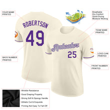 Load image into Gallery viewer, Custom Cream Purple-Gray Performance T-Shirt