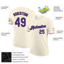 Load image into Gallery viewer, Custom Cream Purple-Black Performance T-Shirt