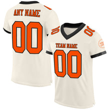 Load image into Gallery viewer, Custom Cream Orange-Black Mesh Authentic Football Jersey