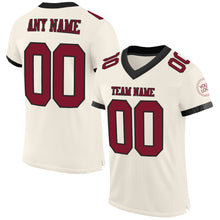 Load image into Gallery viewer, Custom Cream Crimson-Black Mesh Authentic Football Jersey
