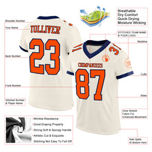 Загрузить изображение в средство просмотра галереи, Custom Cream Orange-Navy Mesh Authentic Football Jersey