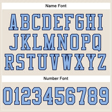 Charger l'image dans la galerie, Custom Cream Light Blue-Navy Mesh Authentic Football Jersey